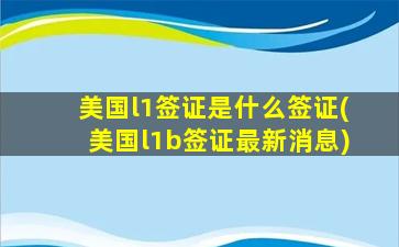 美国l1签证是什么签证(美国l1b签证最新消息)