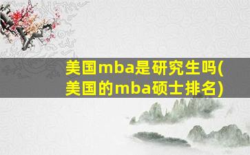 美国mba是研究生吗(美国的mba硕士排名)