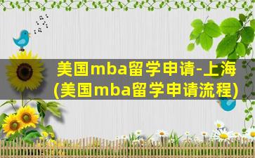 美国mba留学申请-上海(美国mba留学申请流程)