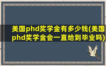 美国phd奖学金有多少钱(美国phd奖学金会一直给到毕业吗)