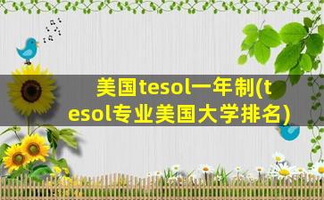 美国tesol一年制(tesol专业美国大学排名)