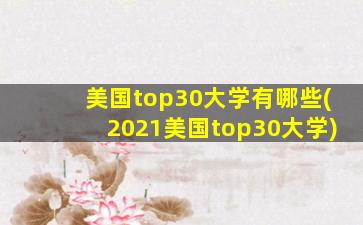 美国top30大学有哪些(2021美国top30大学)