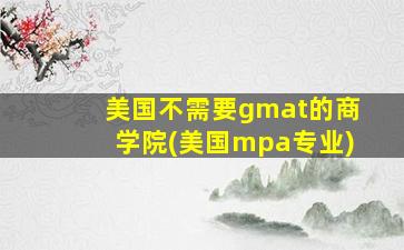 美国不需要gmat的商学院(美国mpa专业)