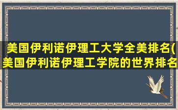 美国伊利诺伊理工大学全美排名(美国伊利诺伊理工学院的世界排名)