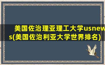 美国佐治理亚理工大学usnews(美国佐治利亚大学世界排名)