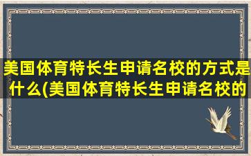 美国体育特长生申请名校的方式是什么(美国体育特长生申请名校的方式有几种)