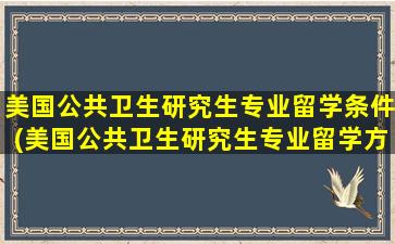 美国公共卫生研究生专业留学条件(美国公共卫生研究生专业留学方向)