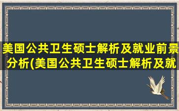 美国公共卫生硕士解析及就业前景分析(美国公共卫生硕士解析及就业前景怎么样)