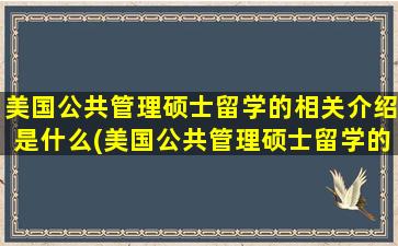 美国公共管理硕士留学的相关介绍是什么(美国公共管理硕士留学的相关介绍)