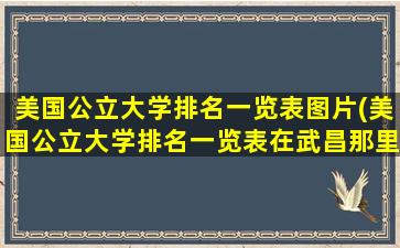 美国公立大学排名一览表图片(美国公立大学排名一览表在武昌那里坐陈枝例车)