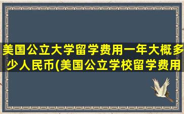 美国公立大学留学费用一年大概多少人民币(美国公立学校留学费用)