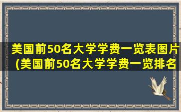 美国前50名大学学费一览表图片(美国前50名大学学费一览排名)