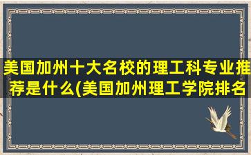 美国加州十大名校的理工科专业推荐是什么(美国加州理工学院排名)