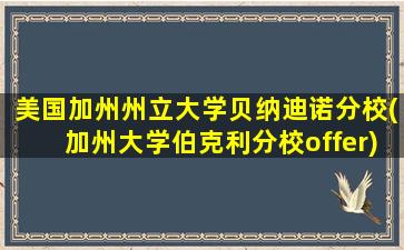 美国加州州立大学贝纳迪诺分校(加州大学伯克利分校offer)