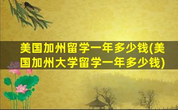 美国加州留学一年多少钱(美国加州大学留学一年多少钱)