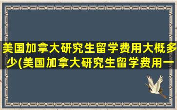 美国加拿大研究生留学费用大概多少(美国加拿大研究生留学费用一览表)