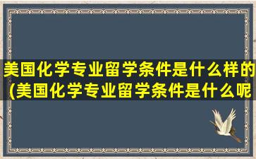 美国化学专业留学条件是什么样的(美国化学专业留学条件是什么呢)