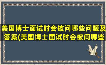 美国博士面试时会被问哪些问题及答案(美国博士面试时会被问哪些问题和答案)