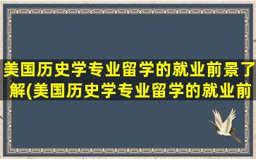 美国历史学专业留学的就业前景了解(美国历史学专业留学的就业前景了解如何)