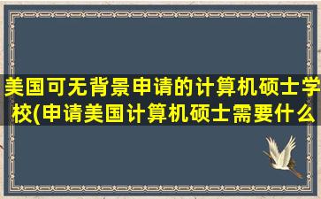 美国可无背景申请的计算机硕士学校(申请美国计算机硕士需要什么)