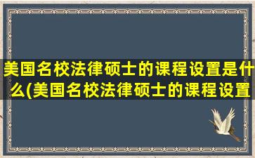 美国名校法律硕士的课程设置是什么(美国名校法律硕士的课程设置怎么样)