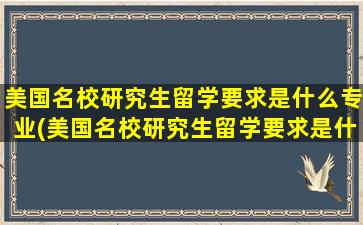 美国名校研究生留学要求是什么专业(美国名校研究生留学要求是什么学历)