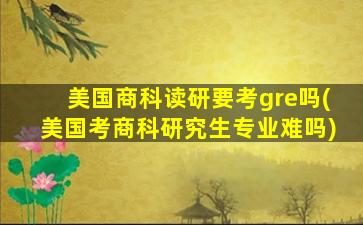 美国商科读研要考gre吗(美国考商科研究生专业难吗)