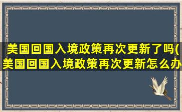 美国回国入境政策再次更新了吗(美国回国入境政策再次更新怎么办)