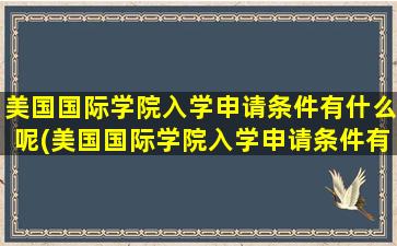 美国国际学院入学申请条件有什么呢(美国国际学院入学申请条件有什么呢英语)