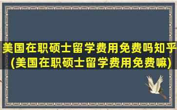 美国在职硕士留学费用免费吗知乎(美国在职硕士留学费用免费嘛)