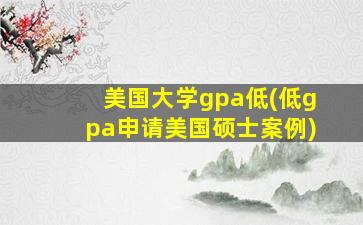 美国大学gpa低(低gpa申请美国硕士案例)