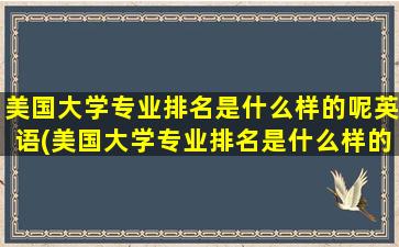 美国大学专业排名是什么样的呢英语(美国大学专业排名是什么样的呢英文)