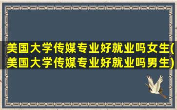 美国大学传媒专业好就业吗女生(美国大学传媒专业好就业吗男生)