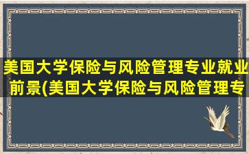 美国大学保险与风险管理专业就业前景(美国大学保险与风险管理专业怎么样)