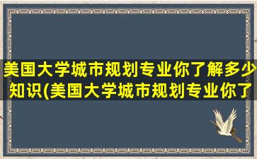 美国大学城市规划专业你了解多少知识(美国大学城市规划专业你了解多少个专业)