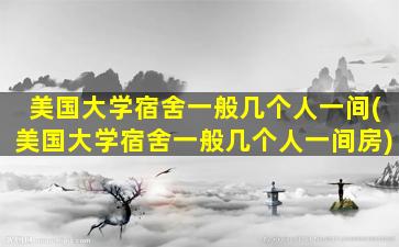 美国大学宿舍一般几个人一间(美国大学宿舍一般几个人一间房)