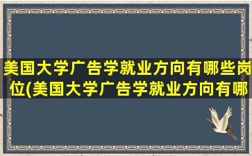 美国大学广告学就业方向有哪些岗位(美国大学广告学就业方向有哪些呢)