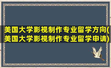 美国大学影视制作专业留学方向(美国大学影视制作专业留学申请)