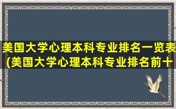 美国大学心理本科专业排名一览表(美国大学心理本科专业排名前十)