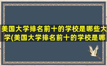 美国大学排名前十的学校是哪些大学(美国大学排名前十的学校是哪些呢)