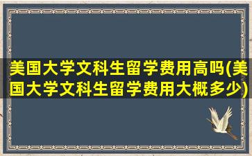 美国大学文科生留学费用高吗(美国大学文科生留学费用大概多少)