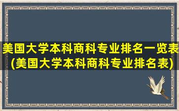 美国大学本科商科专业排名一览表(美国大学本科商科专业排名表)