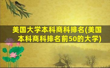 美国大学本科商科排名(美国本科商科排名前50的大学)