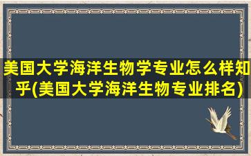 美国大学海洋生物学专业怎么样知乎(美国大学海洋生物专业排名)