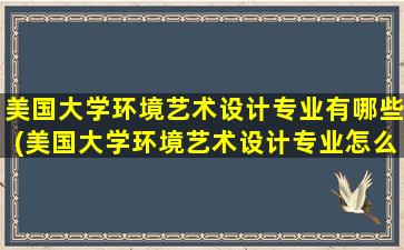 美国大学环境艺术设计专业有哪些(美国大学环境艺术设计专业怎么样)