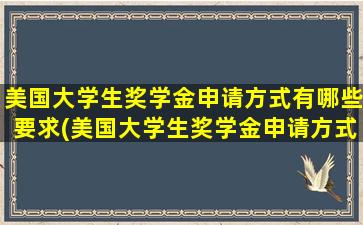 美国大学生奖学金申请方式有哪些要求(美国大学生奖学金申请方式有哪些种类)