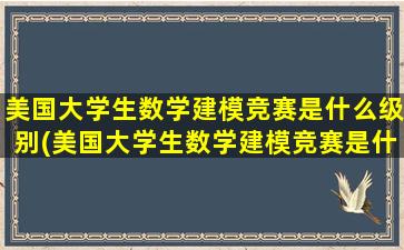 美国大学生数学建模竞赛是什么级别(美国大学生数学建模竞赛是什么时候)