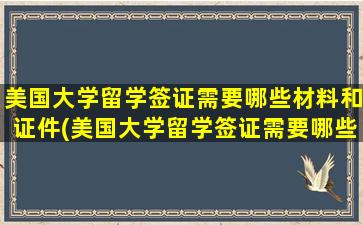 美国大学留学签证需要哪些材料和证件(美国大学留学签证需要哪些材料呢)