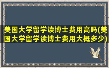 美国大学留学读博士费用高吗(美国大学留学读博士费用大概多少)