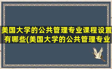 美国大学的公共管理专业课程设置有哪些(美国大学的公共管理专业课程设置)